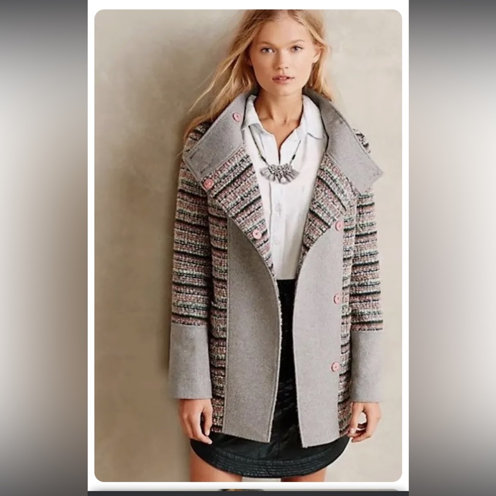 Anthropologie Boucle Confetti Cocoon Coat